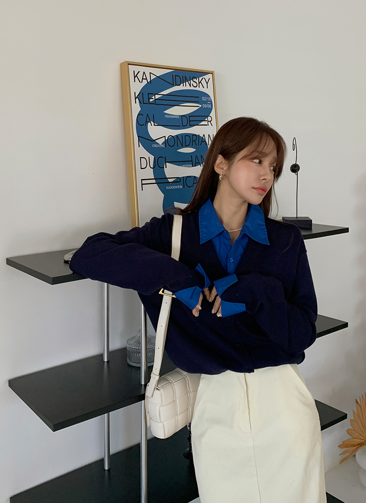 シャツレイヤードニット | レディースファッション通販 - DHOLIC