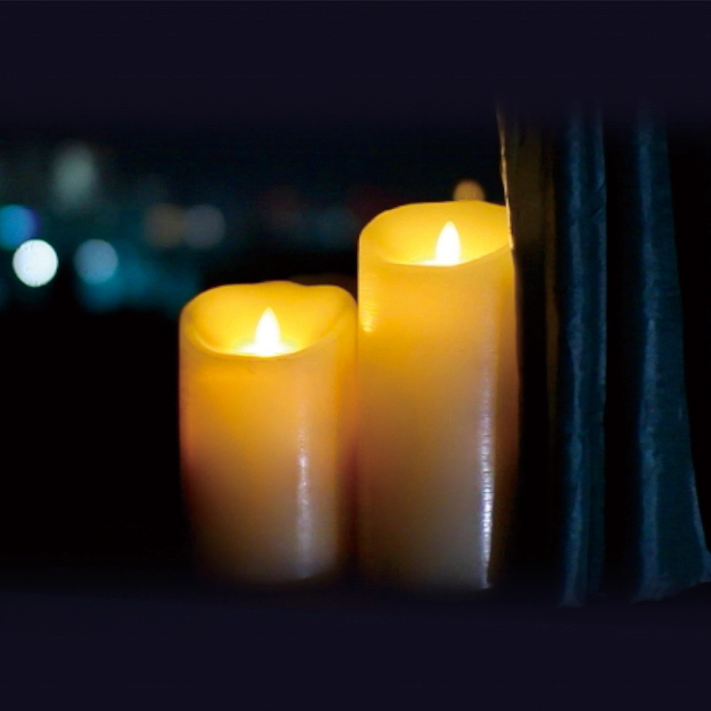 LEDキャンドル ピラーS 直径9cm 高さ14.4cm｜LUMINARA – PIANO ISOLA