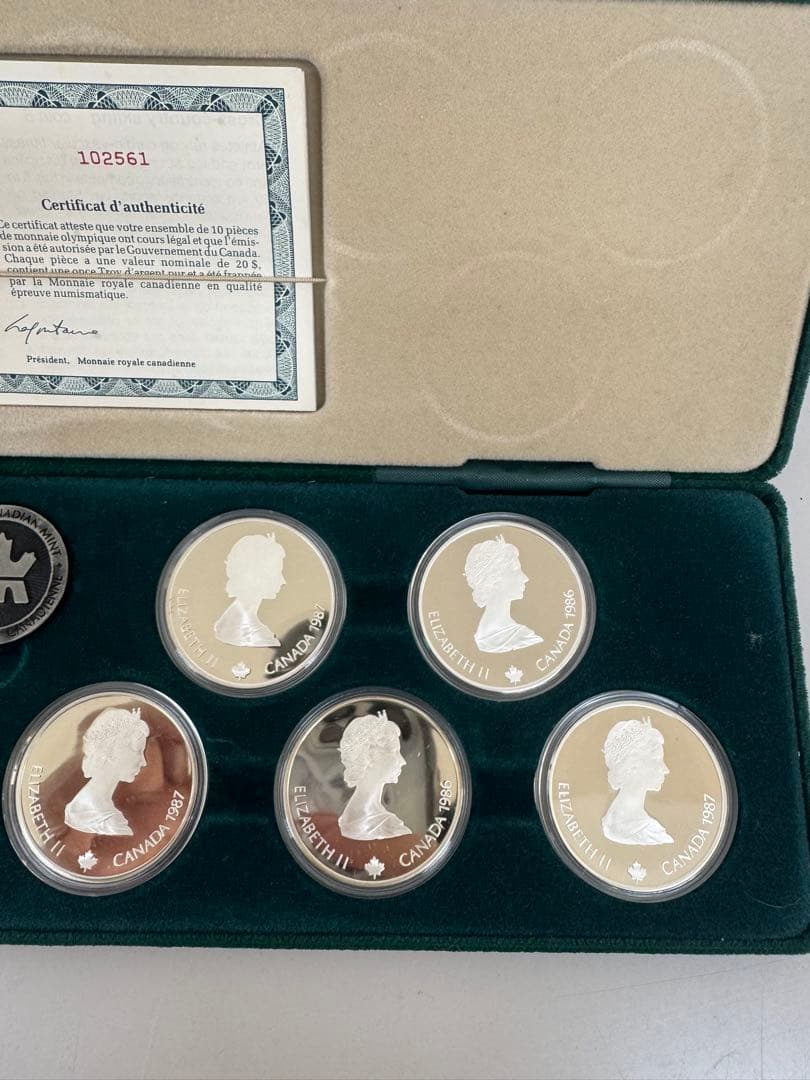 希少】カナダカルガリーオリンピック 記念銀貨 1988年 10枚セット