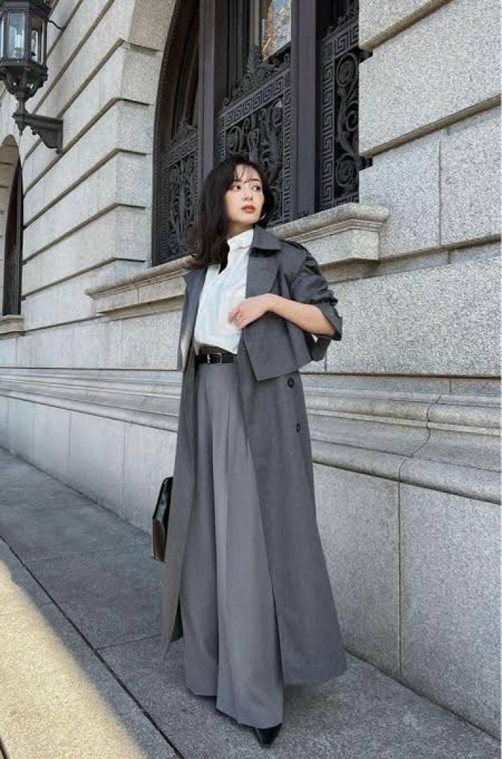 【新品未使用】anuans/アニュアンス/3wayトレンチコート/グレー アニュアンス anuans 3wayトレンチコート （CHARCOALGREY