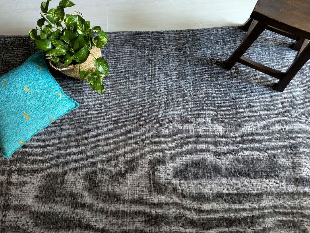 111×207 オーバーダイニュアンスグレー　トルコヴィンテージラグ 104×207 グレイ×ブラウン オーバーダイ トルコヴィンテージラグ