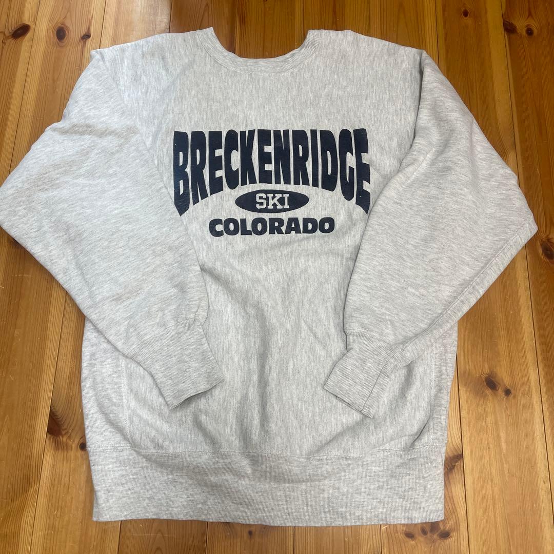 90's reverse weave 刺繍タグ　アメリカ製　グレー　3段プリント 中古・古着通販】Champion (チャンピオン) 90s 3段プリントREVERSE