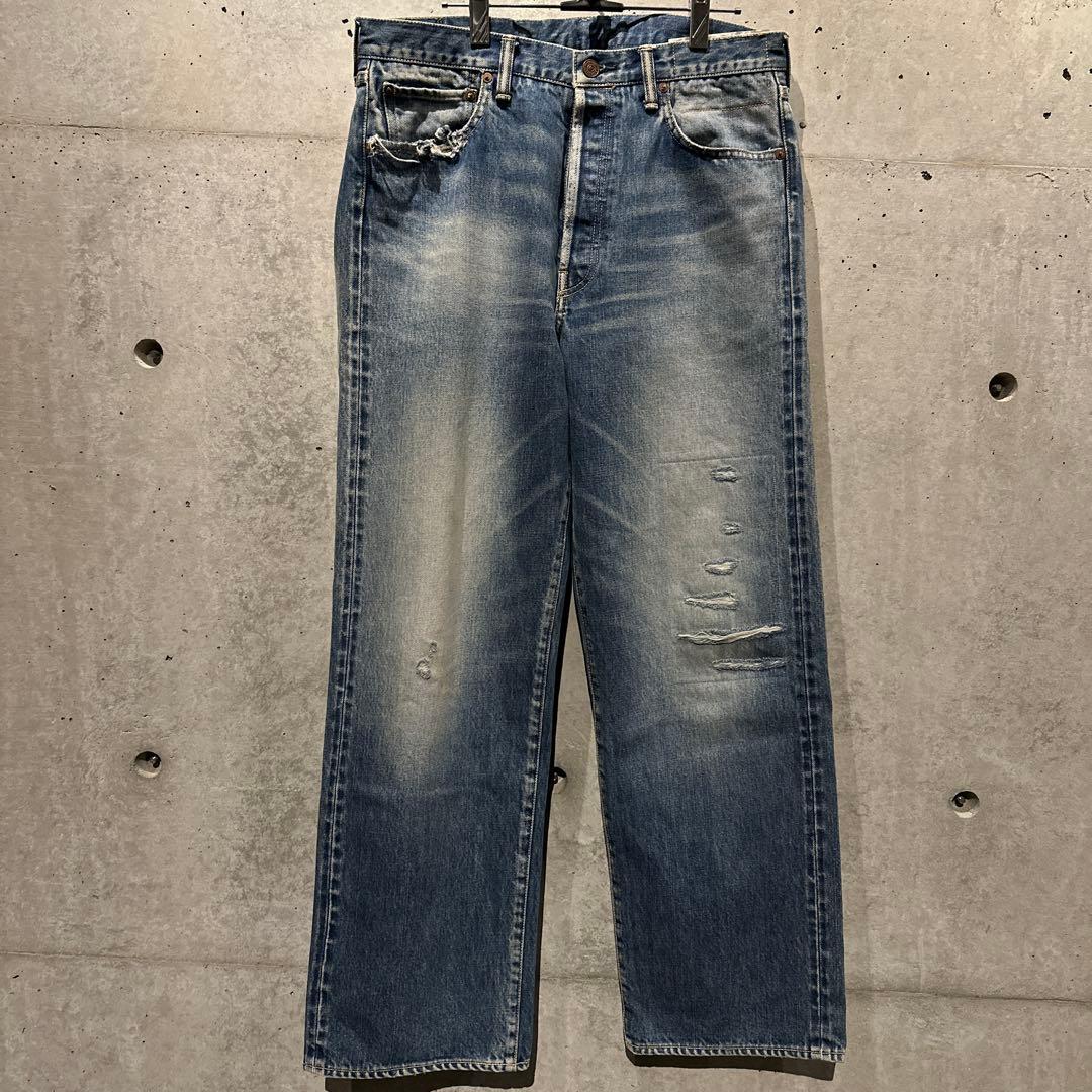 パンツ visvim SOCIAL SCULPTURE 01 WIDEDAMAGED43 visvim Social Sculpture 01 Wide Jean Damaged 43 – LESS 17
