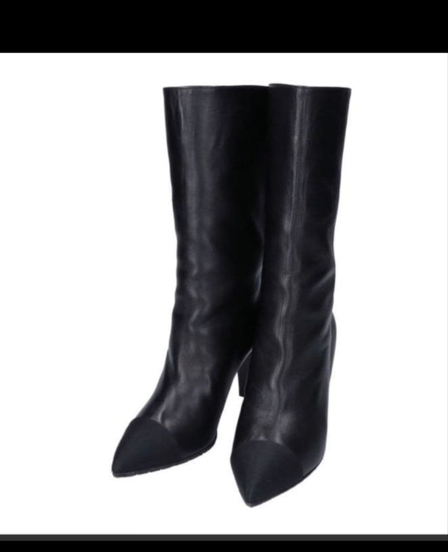 Minmin プロフィール必読　ブーツ 黒CHANEL　シャネル　36 org.jpg