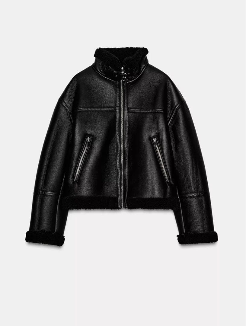 ☺︎⭐︎☺︎⭐︎☺︎⭐︎  ZARA ダブルフェイスフェイクシープスキンジャケット ZARA】ダブルフェイス フェイクシープスキンジャケット (ZARA