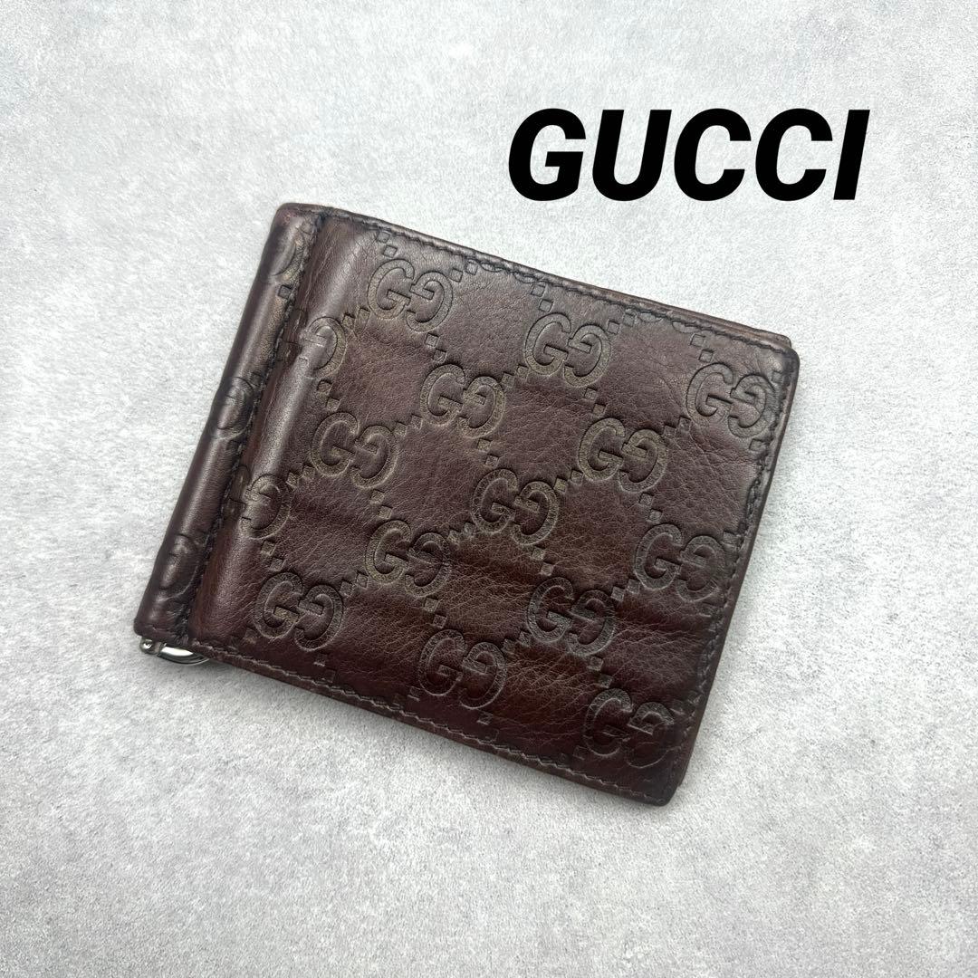 GUCCI グッチ 二つ折り財布 カードケース GG柄 レザー マネークリップ GUCCI（グッチ） マネークリップ 二つ折り 財布 レザー GG 181678