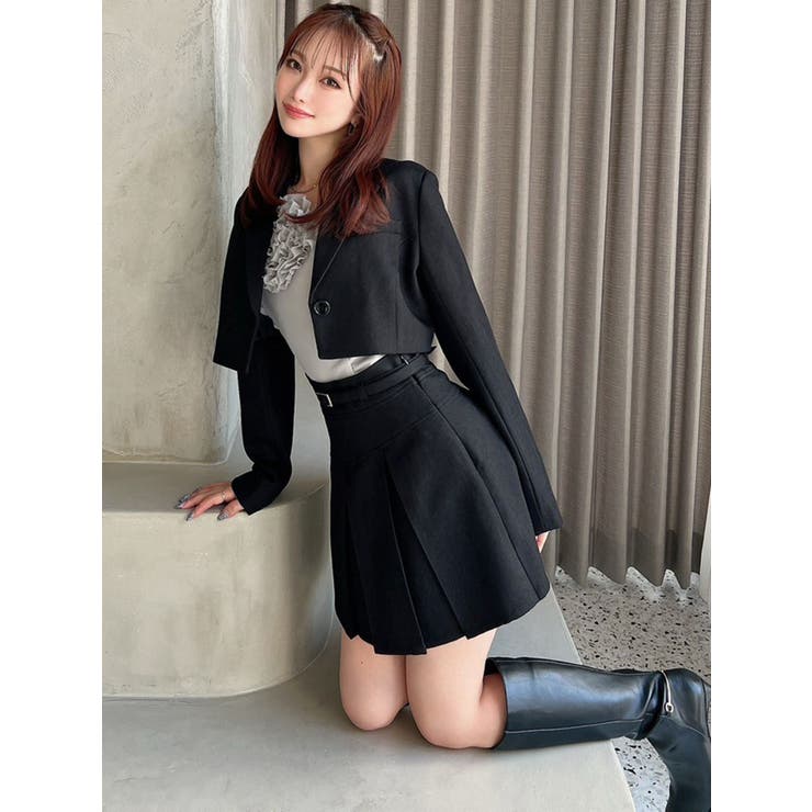 プリーツミニスカート【セットアップ着用可能】[品番：MKSW0065669